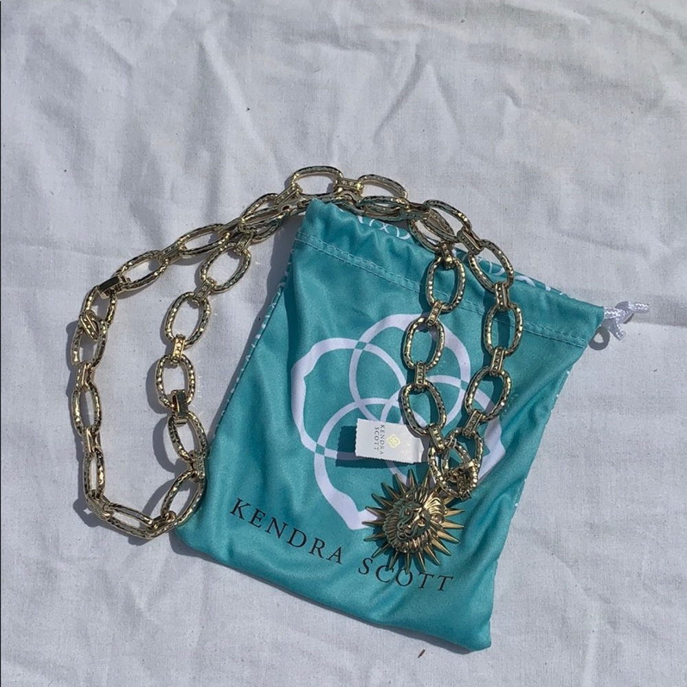 Kendra Scott Gold Sun Pendant Link Necklace